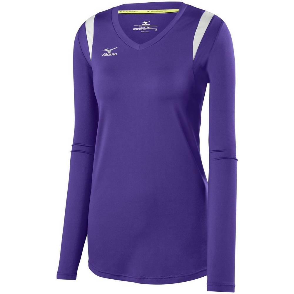 Mizuno Balboa 5.0 Long Sleeve - Bayan Forma - Mor/Gümüş Türkiye (MPNDIJ-691)